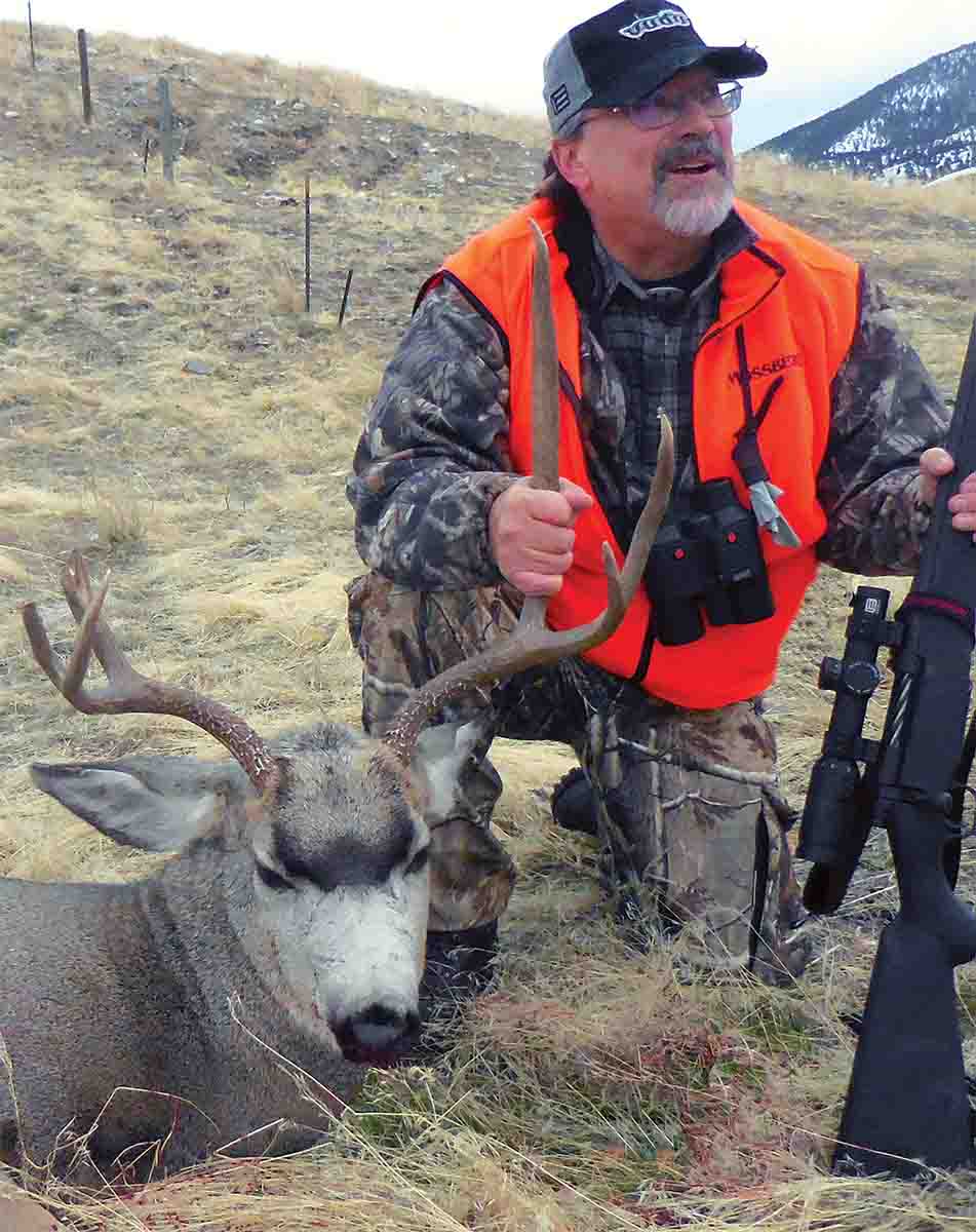 The Trophy Bonded Tip expands very well on deer, even at moderate velocities. This Montana mule deer fell to a 165-grain TBT from a .308 Winchester.